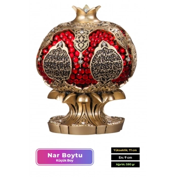 Özel Üretim Kutulu Antik Sarı Canlılık Pozitiflik Dekoratif Karınca Duası Bereket Nar Boytu Biblo