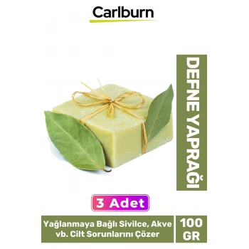 Doğal Güzel Kokulu El Yüz Saç Vücut Cilt Onaran Kolajen Etkili Defne Yaprağı Bitkisel Sabun 3 Adet
