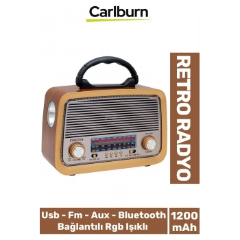 Yüksek Sesli Fiş Priz Retro Şarjlı & Pilli Fm Bluetooth Usb Mp3 Aux TF Sd Dekoratif Nostaljik Radyo