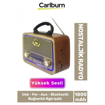 Güneş Enerjili Yüksek Sesli Retro Nostalji Bluetooth Usb Sd Kart Radyo Mp3 Player Müzik Kutusu