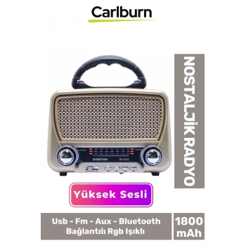 Güneş Enerjili Yüksek Sesli Retro Nostalji Bluetooth Usb Sd Kart Radyo Mp3 Player Müzik Kutusu