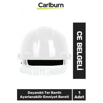 CE Belgeli Dayanıklı Ter Bantlı Ayarlanabilir Şantiye İnşaat İş Güvenliği Beyaz Emniyet Bareti