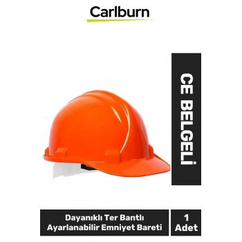 CE Belgeli Dayanıklı Ter Bantlı Ayarlanabilir Şantiye İnşaat İş Güvenliği Turuncu Emniyet Bareti