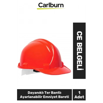 Ce Belgeli Dayanıklı Ter Bantlı Ayarlanabilir Şantiye Inşaat Iş Güvenliği Kırmızı Emniyet Bareti