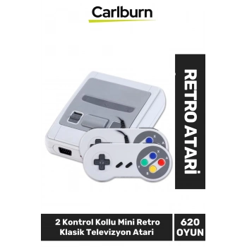 Özel Üretim Klasik 8 Bit 620 Oyunlu 2 Kontrol Kollu Mini Retro Klasik Televizyon Atari