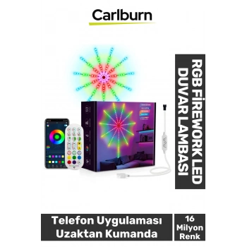 Telefon Uygulama Kumanda Akıllı Aydınlatma Salon Ev Yatak Odası Gamer RGB Firework LED Duvar Lambası