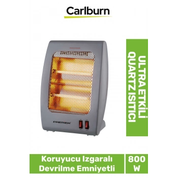 Sessiz Masa Üstü Koruyucu Izgaralı Devrilme Emniyeti 2 Kademeli Ultra Etkili 800 W Quartz Isıtıcı