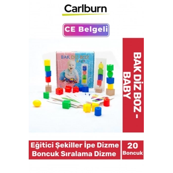 Kişisel Zeka Gelişimi Eğitici Şekiller İpe Dizme Boncuk Sıralama Dizme Speedy Bak Diz Boz