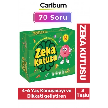 70 Sorulu 3 Cevap Tuşlu Zeka Kutusu 4-6 Yaş Konuşmayı Dikkati Geliştiren Oyuncak