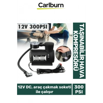 10 Litre Hava Hacimli Araç Çakmak Soketi İle Çalışan Lastik 12V 300 PSI Taşınabilir Hava Kompresörü