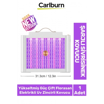 Premium Şarjlı Yükseltmiş Güç Çift Florasan Elektrikli Uv Zincirli Askılı Sinek Sivrisinek Öldürücü