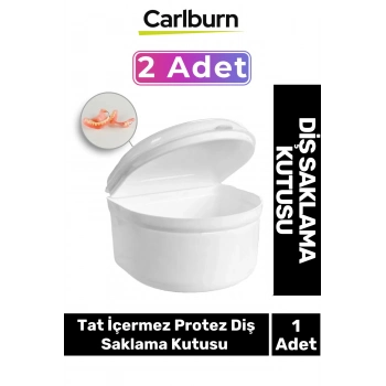 Premium Dayanıklı Plastik Hijyenik Gece Plak Tat İçermez Protez Diş Saklama Kutusu Büyük Boy 2 Adet