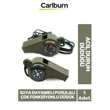 Yüksek Sesli Suya Dayanıklı Kamp Deprem Doğa Dağcılık Pusulalı Çok Fonksiyonlu Acil Durum Düdüğü