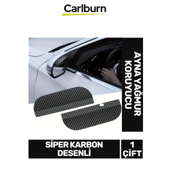 Tüm Araçlara Uyumlu Kolay Montaj Araba Ayna Su Yağmur Koruyucu Siper Karbon Desenli