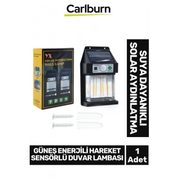 Su Geçirmeyen Kolay Montaj Kablosuz Güneş Enerjili Hareket Algılama Sensörlü Duvar Lambası