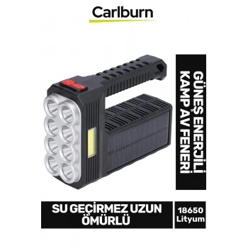 Dayanıklı Abs Plastik Su Geçirmez Uzun Ömürlü 18650 Lityum Pilli Güneş Enerjili Kamp Balık Av Feneri