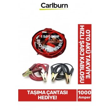 Özel Kalın Taşıma Çantalı %100 Bakır Kalın Kablo 1500 Amper Güçlü Oto Akü Takviye Hızlı Şarj Kablosu