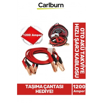Özel Kalın Taşıma Çantalı %100 Bakır Kalın Kablo 1200 Amper Güçlü Oto Akü Takviye Hızlı Şarj Kablosu