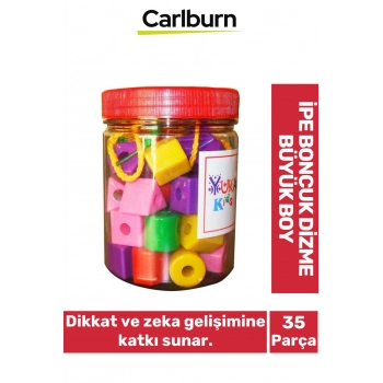 Zeka Eğitici Görsel Algı Dikkat Geliştirici Psikomotor Şekil Renk Uzamsal Büyük Boy İpe Boncuk Dizme
