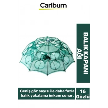 Premium Dayanıklı Özel Fermuarlı Yem Bölmeli Pratik Kolay Kurulum 16 Gözlü Kuş Balık Ağı