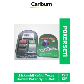Profesyonel Blackjack 120 Poker Çipli 2 İskambil Kağıtlı Texas Holdem Casino Metal Poker Oyunu Seti