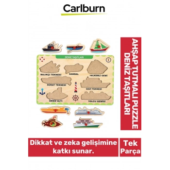Özel Üretim Eğitici Öğretici Zeka Geliştirici Çocuk Ebeveyn Deniz Taşıtları Ahşap Tutmalı Puzzle