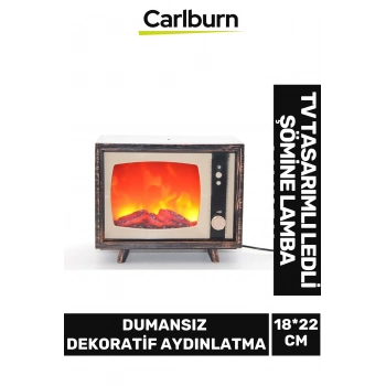 Özel Üretim Dekoratif Piili Pirize Fiş Takılabilir Dumansız Tv Tasarımlı Ledli Şömine Lamba