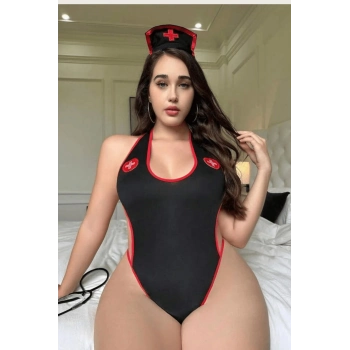 Yeni Sezon Erotik Seksi Şık Fantezi Kadın Büyük Beden Hemşire Kostümü