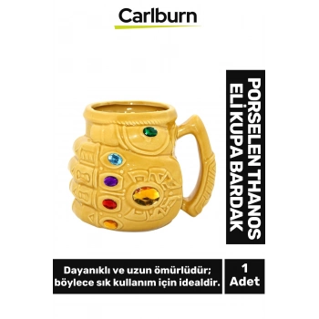 Özel Tasarım Dekoratif Şık Hediyelik Porselen Thanos Eli Kupa Bardak 1*14 Cm