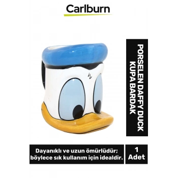 Özel Tasarım Dekoratif Şık Hediyelik Porselen Daffy Duck Kupa Bardak 13*13 Cm