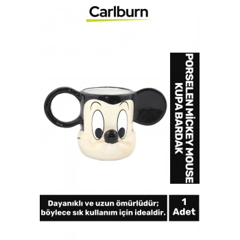 Özel Tasarım Dekoratif Şık Hediyelik Porselen Mickey Mouse Kupa Bardak 10*18 Cm