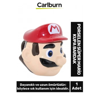 Özel Tasarım Dekoratif Şık Hediyelik Sevgili Arkadaş Porselen Süper Mario Kupa Bardak 12*10 Cm
