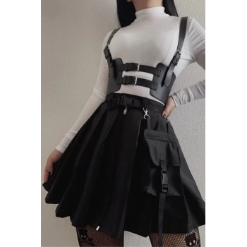 Özel Üretim Fantezi Erotik Seksi Kıyafet Üstüne Yelek Kemer Olarak Takılan Şık Aksesuar