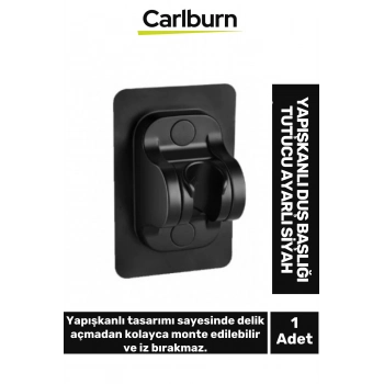 Özel Üretim Ayarlanabilir Estetik Banyoya Zarar Vermeyen Yapışkanlı Duş Başlığı Tutucu Ayarlı Siyah