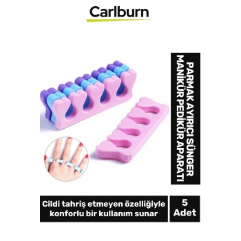 Özel Üretim Yumuşak Esnek Oje Bulaştırmaz Parmak Ayırıcı Sünger Manikür Pedikür Aparatı 5 Adet