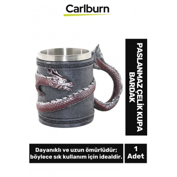 Özel Tasarım Dekoratif Şık Hediyelik Sevgili Arkadaş Paslanmaz Çelik Kupa Bardak 12*14 Cm