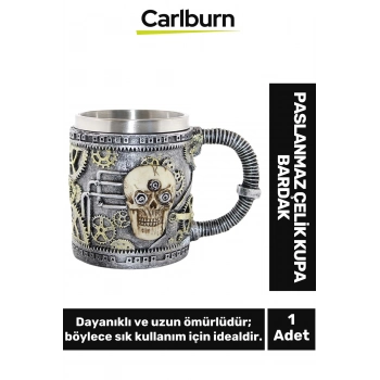 Özel Tasarım Dekoratif Şık Hediyelik Sevgili Arkadaş Paslanmaz Çelik Kupa Bardak 11*15 Cm