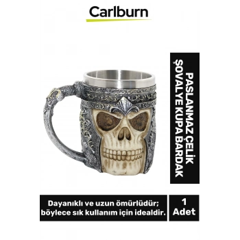 Özel Tasarım Dekoratif Şık Hediyelik Sevgili Arkadaş Paslanmaz Çelik Şovalye Kupa Bardak 12*14 Cm