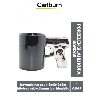 Özel Tasarım Dekoratif Şık Hediyelik Sevgili Arkadaş Porselen Silahlı Kupa Bardak 10*15 Cm