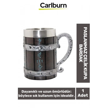 Özel Tasarım Dekoratif Şık Hediyelik Sevgili Arkadaş Paslanmaz Çelik Kupa Bardak 14*16 Cm