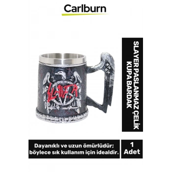 Özel Tasarım Dekoratif Şık Hediye Sevgili Arkadaş Slayer Paslanmaz Çelik Kupa Bardak 12*15 cm