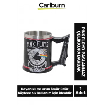 Özel Tasarım Dekoratif Şık Hediye Sevgili Arkadaş Pink Floyd Paslanmaz Çelik Kupa Bardak 12*15 cm