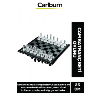 Özel Üretim Dekoratif Eşya Zeka Strateji Hobi Eğlence Cam Satranç Seti Oyunu 25 Cm