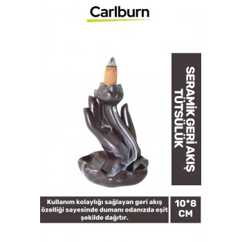 Özel Üretim Dekoratif İthal Parlak Şelale Seramik Geri Akış Tütsülük & Oda Kokusu Biblo 10*8 Cm