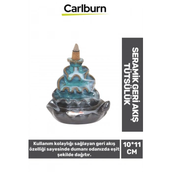Özel Üretim Dekoratif İthal Parlak Şelale Seramik Geri Akış Tütsülük & Oda Kokusu Biblo 10*11 Cm