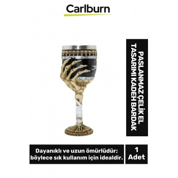 Dekoratif Şık Sevgili Arkadaş Paslanmaz Çelik El Bardak 18*7 Cm Bej Kupa