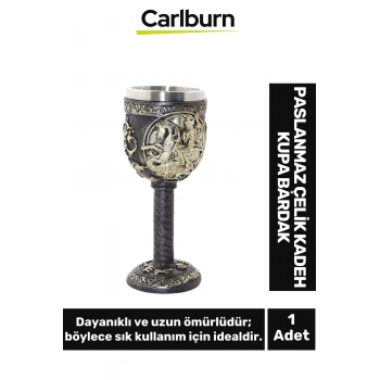 Özel Tasarım Dekoratif Şık Hediyelik Sevgili Arkadaş Paslanmaz Çelik Kupa Bardak 19*7 Cm