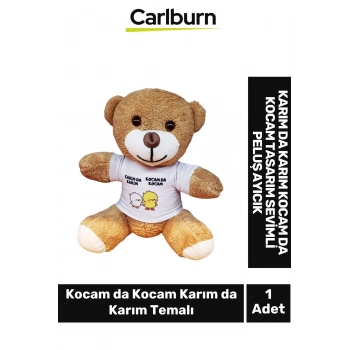 Özel Üretim Sevgililer Günü Hediye Gift Karım Da Karım Kocam Da Kocam Tasarım Sevimli Peluş Ayıcık
