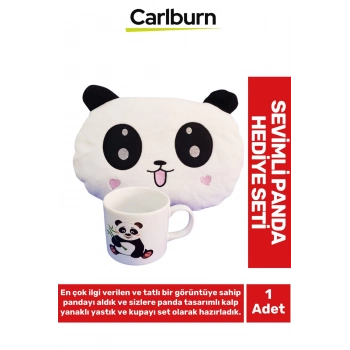 Özel Üretim 14 Şubat Sevgili Hediye Gift Arkadaş Manita Sevimli Panda Kupa Bardak Hediye Seti