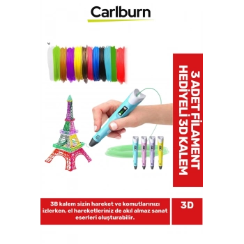 Premium Sessiz Çalışan 3 Renk Filamentli Ev Dekorasyonu ProjeDayanıklı Üç Boyutlu Yazıcı 3D Kalem